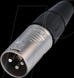 RC3M XLR cable plug 3-pole, nickel-plated housing