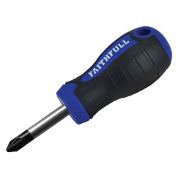 Faithfull FAISDPZ2S Soft Grip Stubby Screwdriver Pozidriv Tip PZ2 x 38mm
