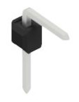 Pin header, 1 pole, pitch 2.54 mm, angled, black, 10056066