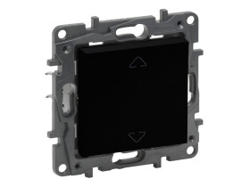 NILOE STEP Wyłącznik roletowy zwierny przycisk 2-pozycyjny góra dół 6AX czarny 863543 LEGRAND