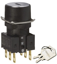 Wyłącznik kluczykowy IP65, DPDT 3-Way, -10 → +55°C