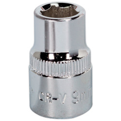 Sealey SP3809 Walldrive&#xAE; Socket 9mm 3/8&quot;sq Drive Fully Polished