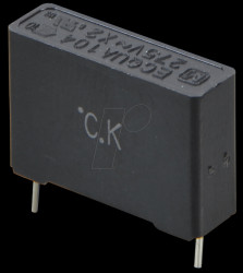 ECQUAAF104KA Noise capacitor, X2, 275VAC / 10%, 0.10µF