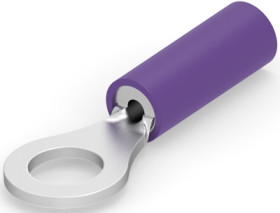 Insulated ring cable lug, 0.41-0.65 mm², AWG 20, 4 mm, M4, purple, 152894