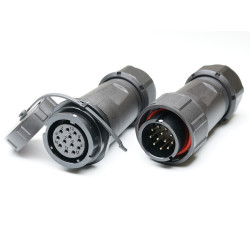 Złącze okrągłe 12-pinowe SY21 Mocowanie kablowe liniowe Wtyk, Gniazdo RS PRO Męski/żeński IP68 SY21