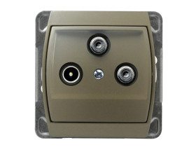 GAZELA Gniazdo antenowe RTV-SAT z 2 wyjściami SAT satyna GPA-J2S/m/16/16 OSPEL