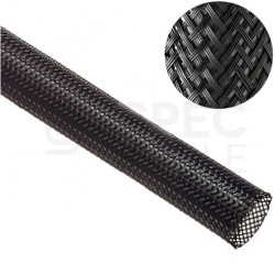 Oplot kablowy poliestrowy Flexo Pet 16mm czarny pleciony bezhalogenowy TECHFLEX