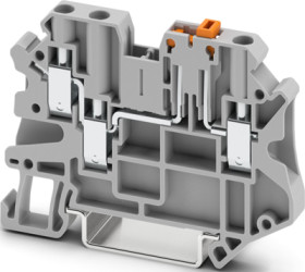 Knife disconnect terminal, screw connection, 0.14-6.0 mm², 3 pole, 20 A, 6 kV, gray, 3064014