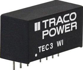 TEC 3-2422WI DC/DC converter TEC 3WI, 3 W, 9-36/±12.0 VDC, SIL-8