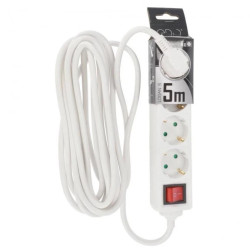 Przedłużacz domowy przenośny LOGAN S White 4 - krotny Schuko 5m z włącznikiem EDO777579 EDO