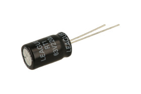 Kondensator; elektrolityczny; 220uF; 63V; RT1; RT11J221M1017; fi 10x17mm; 5mm; przewlekany (THT); luzem; Leaguer; RoHS