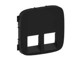 VALENA ALLURE Plakietka czarna gniazda podwójne 2xRJ11 lub 2xRJ45 lub RJ11/RJ45 755428 LEGRAND