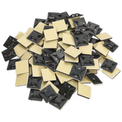 Sealey CTM2525B Self-Adhesive Cable Tie Mount 25 x 25mm Black Pack Of 100