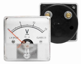 Woltomierz analogowy 0–15V DC - panelowy wskaźnik napięcia - DH-50
