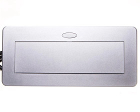 Gniazda wpuszczane w blat 3x230V /płaski frezowany rant/ 1,5m srebrne OR-AE-1337/G