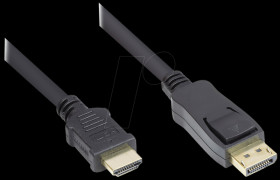 DP-HDMI Cable DisplayPort 1.2 &gt; HDMI, black, 2m
