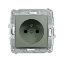 MINI Mechanizm gniazda pojedynczego z uziemieniem 2P+Z (przesłony torów prądowych) szałwiowy 61MGP-1zp