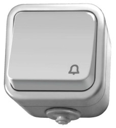 DELFINA Przycisk hermetyczny /dzwonek/ IP44 biały ŁNH-6D/00
