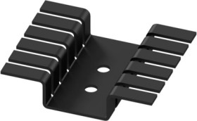 Finger shaped heatsink, (L x W x H) 36.6 x 45 x 9.5 mm, 12 K/W, black anodized, 10035022