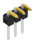 Pin header, 3 pole, pitch 2.54 mm, angled, black, 10055970