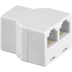 Goobay 93053 ISDN Adapter RJ12 socket to 2x RJ12 White