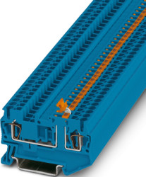 Knife disconnect terminal, tension clamp connection, 0.08-4.0 mm², 2 pole, 20 A, 6 kV, blue, 3037818
