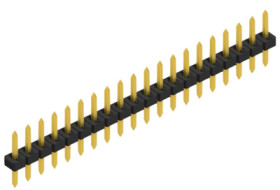 Pin header, 20 pole, pitch 2 mm, straight, black, 10062038