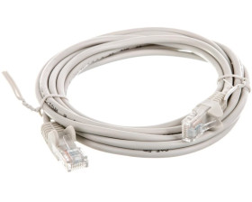 Kabel krosowy patchcord U/UTP kat.5e CCA szary 3m 68367