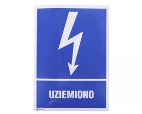 Samoprzylepna tabliczka ostrzegawcza /Uziemiono 148x210/ 6EIA/Q4/F