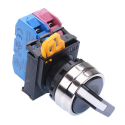 YW4S-3E11N4 22mm Metal Bezel 3 Position Maintained Selector Switch 1NO-1NC IP65 IDEC