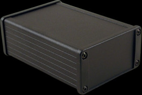 Aluminum enclosure, (L x W x H) 120 x 84 x 44 mm, black (RAL 9005), IP65, 1457K1201BK
