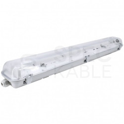 Oprawa sufitowa hermetyczna 60cm, pusta na 2x T8 LED, G13, AC230V, IP65, ABS/PS, szara EMPTY BEMKO