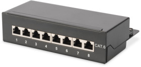 Patch panel, LSA, (W x H x D) 173 x 43 x 110 mm, black, DN-91608SD