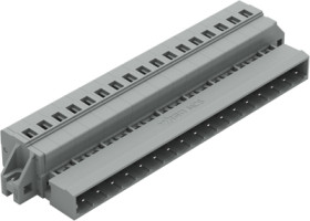 Pin header, 17 pole, pitch 5 mm, angled, gray, 231-617/019-000