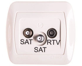 Simon Akord Gniazdo antenowe SAT/SAT/RTV końcowe beżowe AZAR+SAT3.1-P2/12