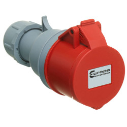 Europa IS325N 415V 3P&#x2B;N&#x2B;E 32A Red IP44 In Line Socket 2.5 - 6mm Cross Section