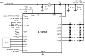 Six channel high-efficiency LED backlight driver for notebooks with BGA package