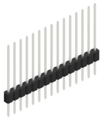 Pin header, 15 pole, pitch 1.27 mm, straight, black, 10059464