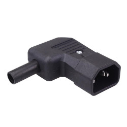 C14 IEC Elbow Rewireable Straight Cable Connector 10A