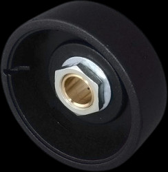 Rotary knob, 6 mm, plastic, black, Ø 33 mm, H 14 mm, B8033069