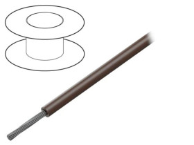 7056 BR005 Przewód na rolce o długości 30,5m linka Cu, 150V PVC brązowy 20 AWG