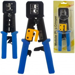 Zaciskarka przelotowych wtyków modularnych RJ45 (8p8c) i telefonicznych RJ12 (6p6c) RJ11 (6p4c) czołowa NEKU