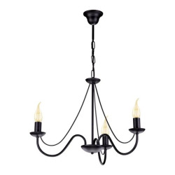 Lampa wisząca żyrandol BARTEZ w stylu rustykalnym, czarny, do salonu K-3990 Kaja Lighting