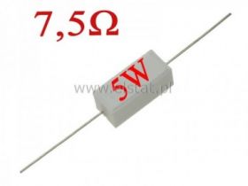 Rezystor cermetowy 7,5 Ohm 5W