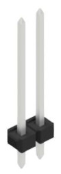 Pin header, 2 pole, pitch 2.54 mm, straight, black, 10058472