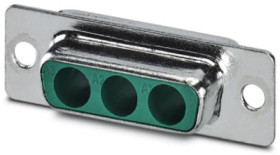 D-Sub socket, 3 pole, equipped, straight, solder pin, 1688214