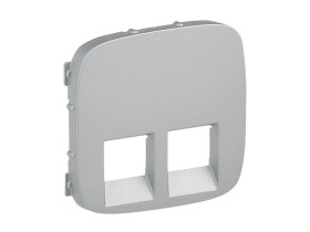 VALENA ALLURE Plakietka aluminium gniazda podwójne 2xRJ11 kategorii 6 UTP 755427 LEGRAND