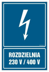 ZNAK - HG027 Rozdzielnia 230V/440V 7,5 x 10 cm FN - Folia samoprzylepna