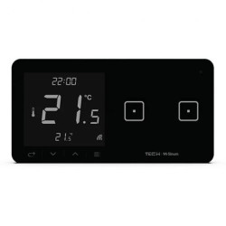 SINUM WSR-02P Regulator pokojowy + włącznik dwupolowy prawy kolor czarny