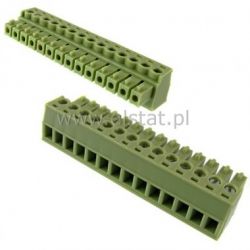 Listwa montaż. kątowa 14-zacisk. żeńska r = 3,81